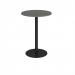 Monza circular poseur table with flat round black base 800mm - Onyx Grey MPC800-K-OG