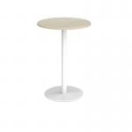 Monza circular poseur table with flat round white base 800mm - made to order MPC800-WH