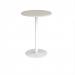 Monza circular poseur table with flat round white base 800mm - Light Grey MPC800-WH-LG