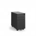 Steel 3 drawer narrow mobile pedestal - black MPN3-K