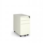 Steel 3 drawer narrow mobile pedestal - white MPN3-WH