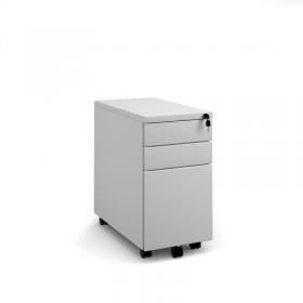 Steel 3 drawer narrow mobile pedestal - white MPN3-WH