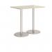 Monza rectangular poseur table with flat round brushed steel bases 1200mm x 800mm - made to order MPR1200-BS