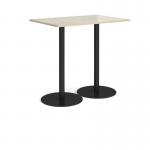 Monza rectangular poseur table with flat round black bases 1200mm x 800mm - made to order MPR1200-K