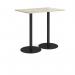 Monza rectangular poseur table with flat round black bases 1200mm x 800mm - made to order MPR1200-K