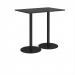 Monza rectangular poseur table with flat round black bases 1200mm x 800mm - Black MPR1200-K-BK