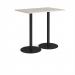 Monza rectangular poseur table with flat round black bases 1200mm x 800mm - Light Grey MPR1200-K-LG