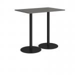 Monza rectangular poseur table with flat round black bases 1200mm x 800mm - Onyx Grey MPR1200-K-OG