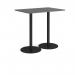 Monza rectangular poseur table with flat round black bases 1200mm x 800mm - Onyx Grey MPR1200-K-OG