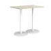 Monza rectangular poseur table with flat round white bases 1200mm x 800mm - made to order MPR1200-WH