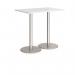 Monza rectangular poseur table with flat round white bases 1200mm x 800mm - made to order