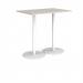 Monza rectangular poseur table with flat round white bases 1200mm x 800mm - Light Grey MPR1200-WH-LG