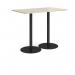 Monza rectangular poseur table with flat round black bases 1400mm x 800mm - made to order MPR1400-K