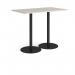 Monza rectangular poseur table with flat round black bases 1400mm x 800mm - Light Grey MPR1400-K-LG