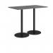 Monza rectangular poseur table with flat round black bases 1400mm x 800mm - Onyx Grey MPR1400-K-OG