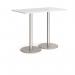 Monza rectangular poseur table with flat round white bases 1400mm x 800mm - made to order