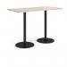 Monza rectangular poseur table with flat round black bases 1600mm x 800mm - made to order MPR1600-K