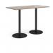 Monza rectangular poseur table with flat round black bases 1600mm x 800mm - barcelona walnut MPR1600-K-BW