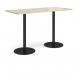 Monza rectangular poseur table with flat round black bases 1800mm x 800mm - made to order MPR1800-K