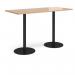 Monza rectangular poseur table with flat round black bases 1800mm x 800mm - made to order