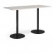 Monza rectangular poseur table with flat round black bases 1800mm x 800mm - Light Grey MPR1800-K-LG