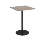 Monza square poseur table with flat round black base 800mm - barcelona walnut MPS800-K-BW
