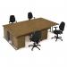 Maestro starter kit for 4 people, comprising of oak desk, silver frame, wooden pedestal and Vantage fabric chair with arms in black MSTR-S-O