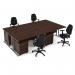 Maestro starter kit for 4 people, comprising of walnut desk, silver frame, wooden pedestal and Vantage fabric chair with arms in black MSTR-S-W