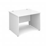 Maestro 25 PL straight desk 1000mm x 800mm - white panel leg design