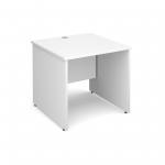 Maestro 25 PL straight desk 800mm x 800mm - white panel leg design