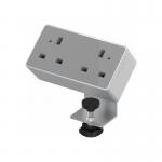 Desktop Power Module 2x 240v UK Sockets Silver Grey NEB1-G