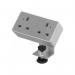 Desktop Power Module 2x 240v UK Sockets Silver Grey NEB1-G