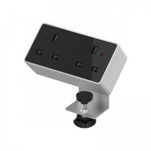 Desktop Power Module 2x 240v UK Sockets Silver Black NEB1-K