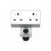 Desktop Power Module 2x 240v UK Sockets Silver White NEB1-WH