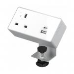 Desktop Power Module 1x 240v UK Socket 30W USB-C, 27W USB-A Silver White NEB2-WH