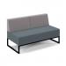 Nera modular soft seating double bench with double back and black frame - elapse grey seat with forecast grey back