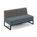 Nera modular soft seating double bench with double back and black frame - elapse grey seat with present grey back