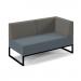 Nera modular soft seating double bench with back and right arm and black frame - elapse grey seat with present grey back