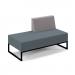 Nera modular soft seating double bench with left hand back and black frame - elapse grey seat with forecast grey back
