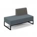 Nera modular soft seating double bench with left hand back and black frame - elapse grey seat with present grey back