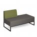 Nera modular soft seating double bench with right hand back and black frame NERA-D-RB-K