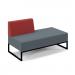 Nera modular soft seating double bench with right hand back and black frame - elapse grey seat with extent red back