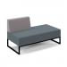 Nera modular soft seating double bench with right hand back and black frame - elapse grey seat with forecast grey back