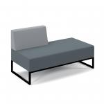 Nera modular soft seating double bench with right hand back and black frame - elapse grey seat with late grey back NERA-D-RB-K-EG-LG