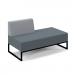Nera modular soft seating double bench with right hand back and black frame - elapse grey seat with late grey back