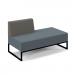 Nera modular soft seating double bench with right hand back and black frame - elapse grey seat with present grey back