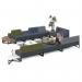 Nera modular soft seating single bench with back and black frame - elapse grey seat with endurance green back NERA-S-B-K-EG-EN