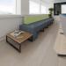 Nera modular soft seating single bench with back and black frame - elapse grey seat with endurance green back NERA-S-B-K-EG-EN
