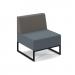 Nera modular soft seating single bench with back and black frame - elapse grey seat with present grey back