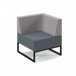 Nera modular soft seating single bench with back and left arm and black frame - elapse grey seat with forecast grey back NERA-S-BLA-K-EG-FG